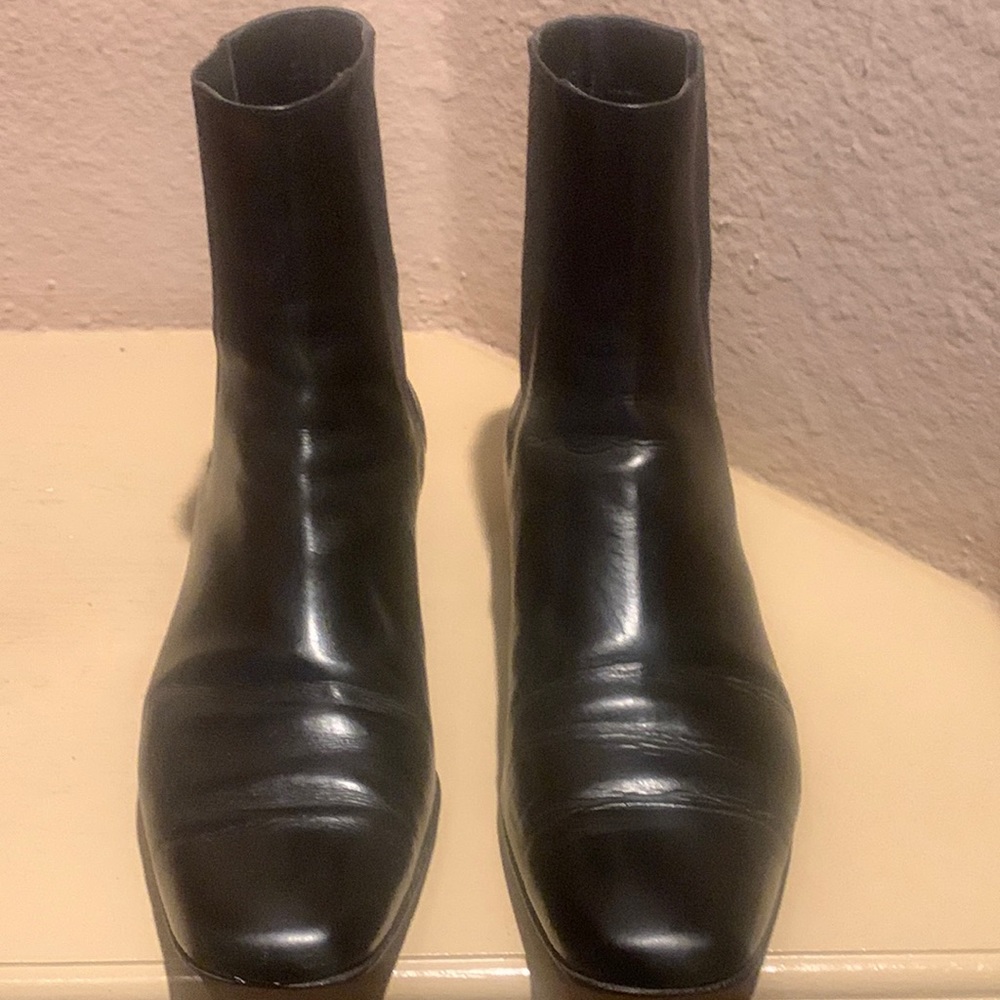 Cole Haan - made in Italy black leather boots with 1 inch heel. Size 8